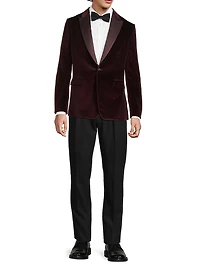 Velvet One-Button Jacket