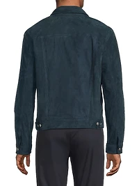 Slim-Fit Suede Trucker Jacket