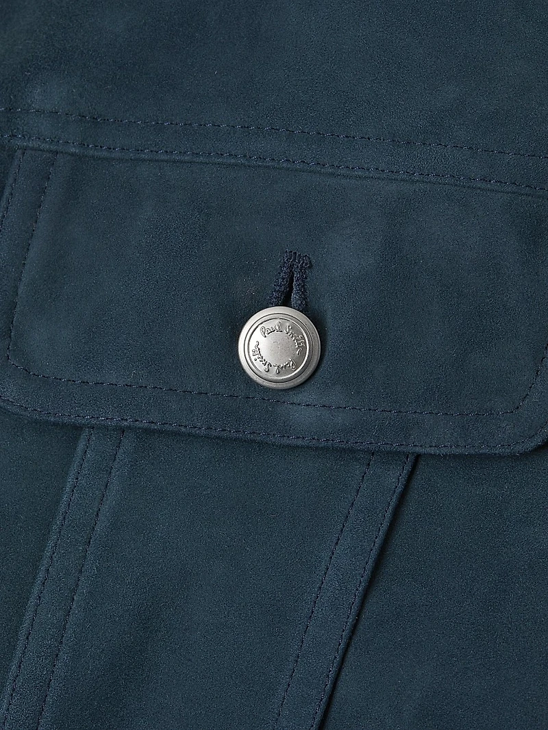 Slim-Fit Suede Trucker Jacket