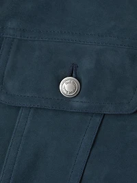 Slim-Fit Suede Trucker Jacket