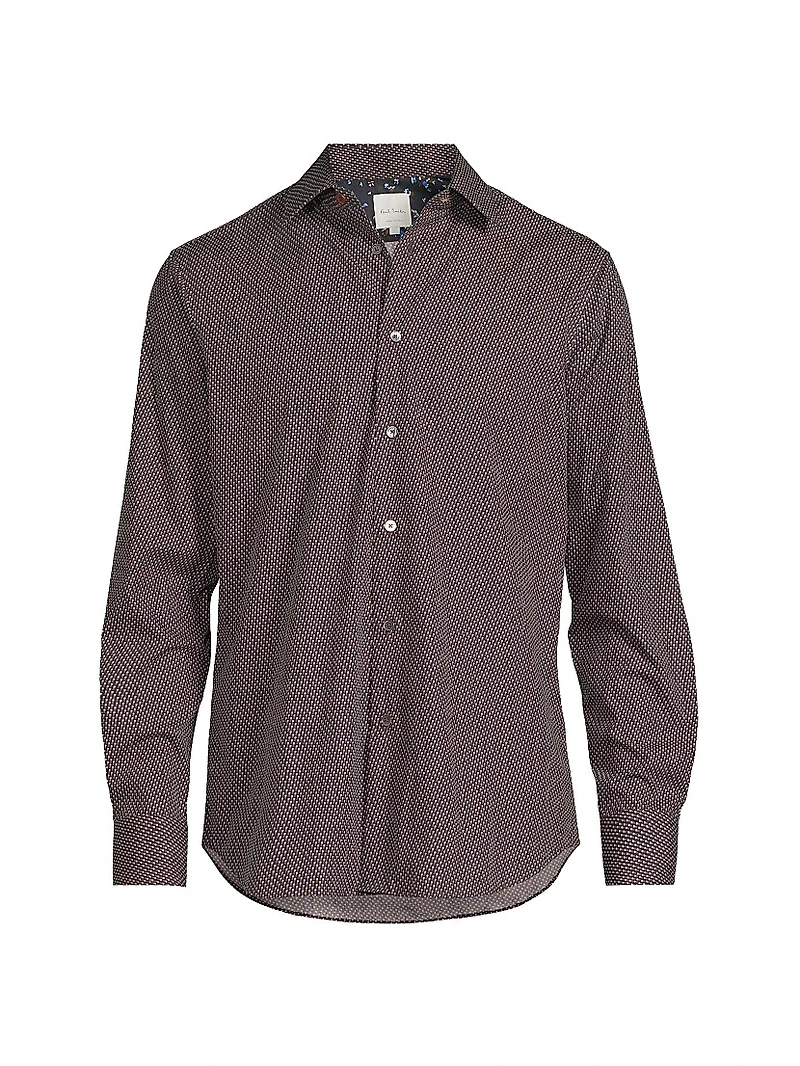 Pin-Dot Cotton Tailored-Fit Shirt