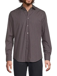 Pin-Dot Cotton Tailored-Fit Shirt
