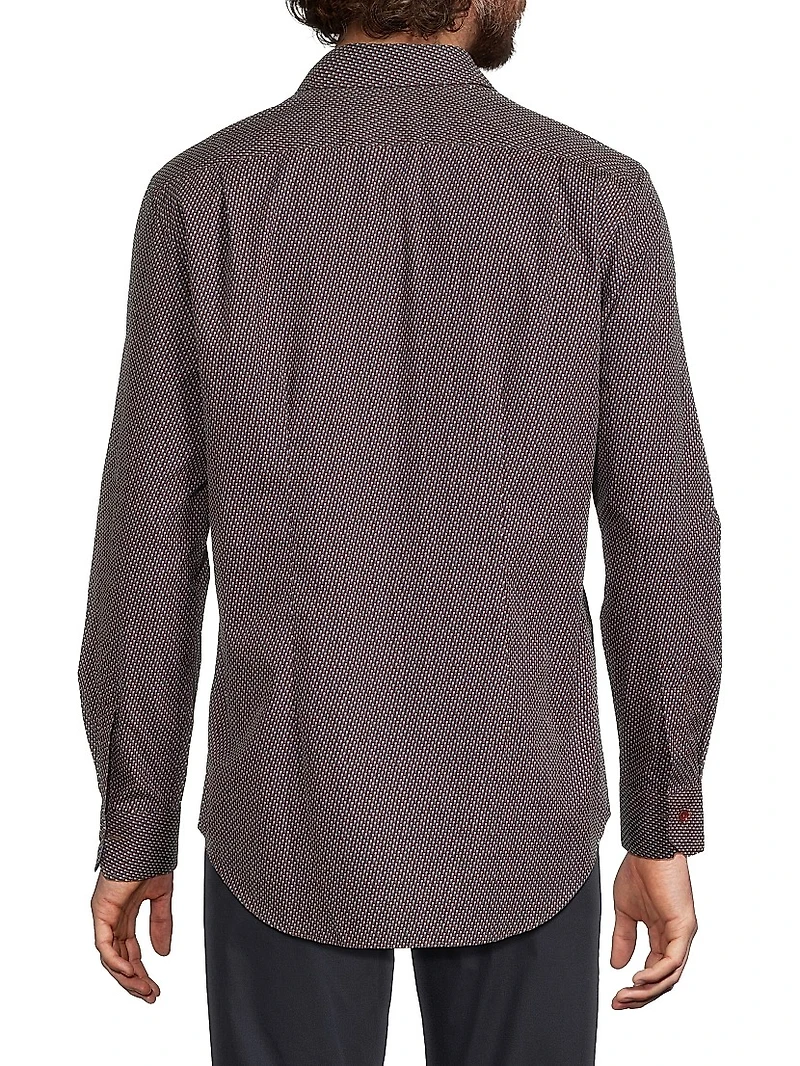 Pin-Dot Cotton Tailored-Fit Shirt