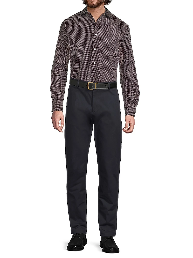 Pin-Dot Cotton Tailored-Fit Shirt