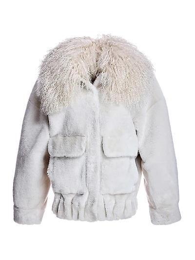 Fur Trimmed Shearling Bomber
