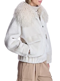 Fur Trimmed Shearling Bomber