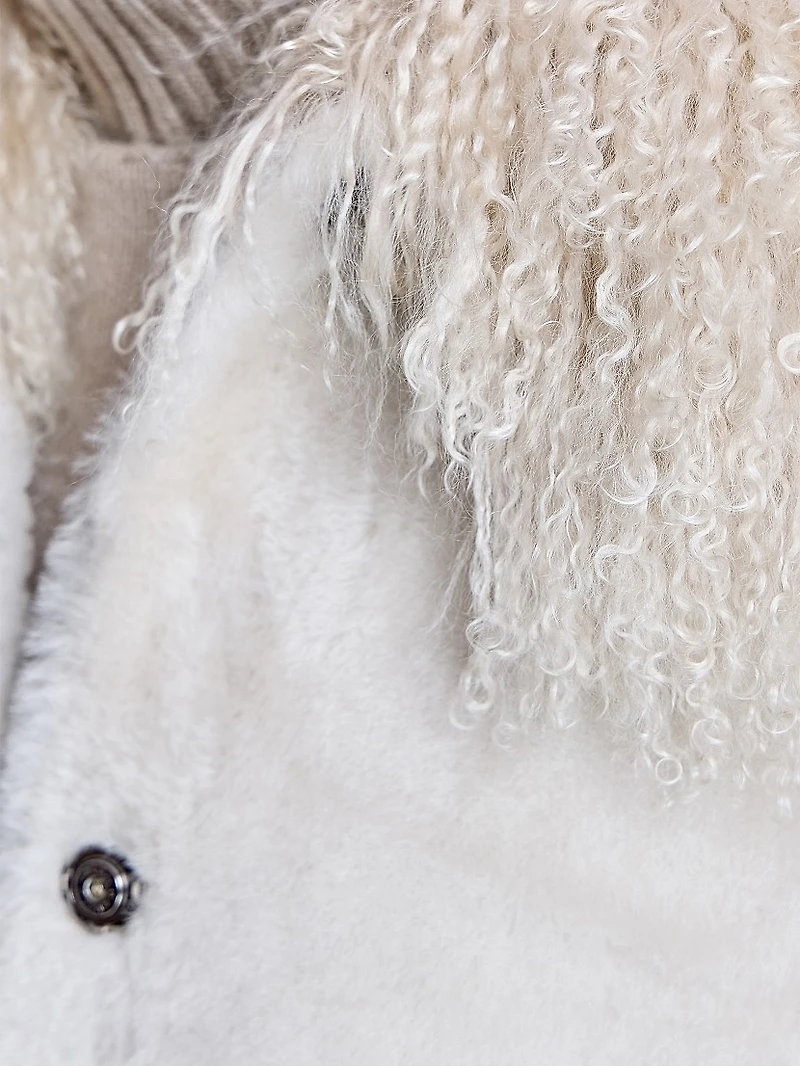 Fur Trimmed Shearling Bomber