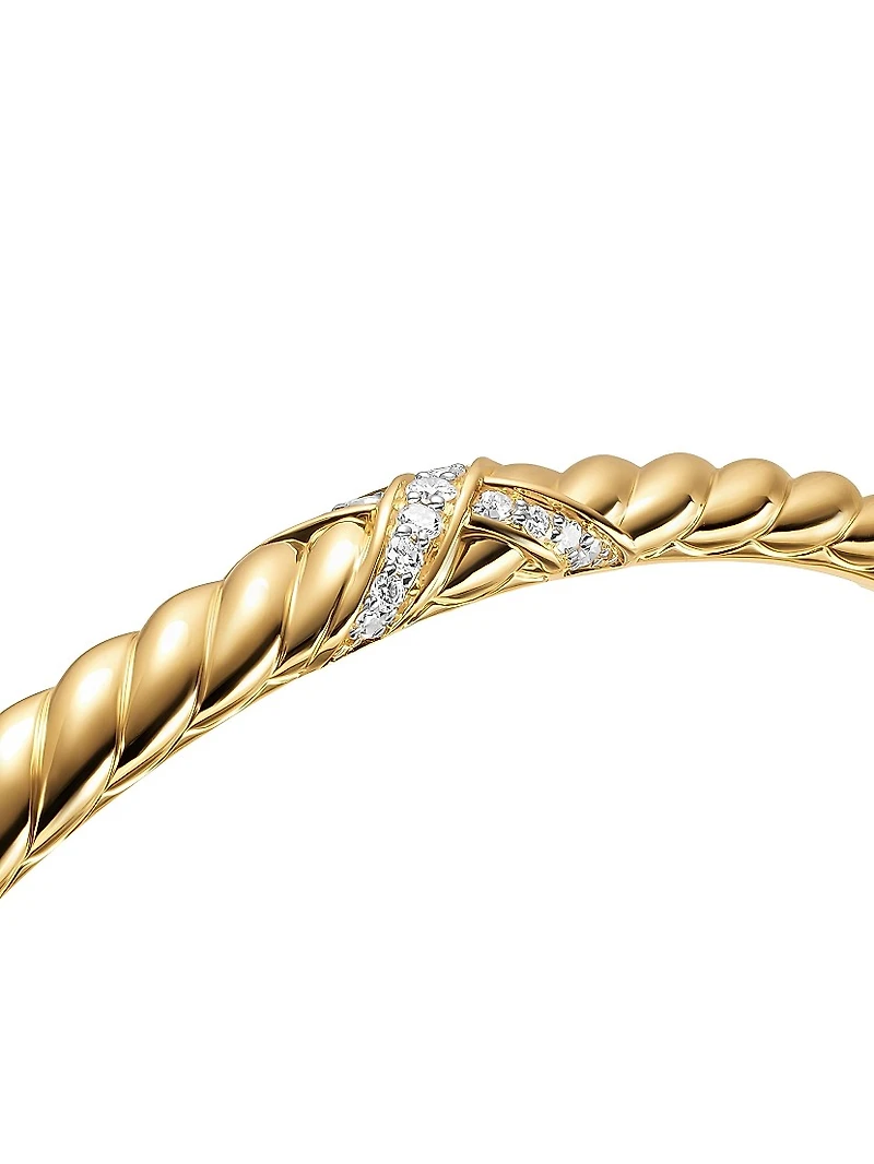 Sculpted Cable X Bracelet 18K Yellow Gold