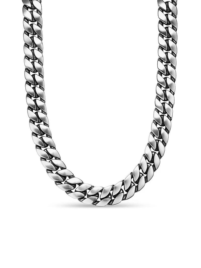 Curb Chain Necklace Sterling Silver, 18MM