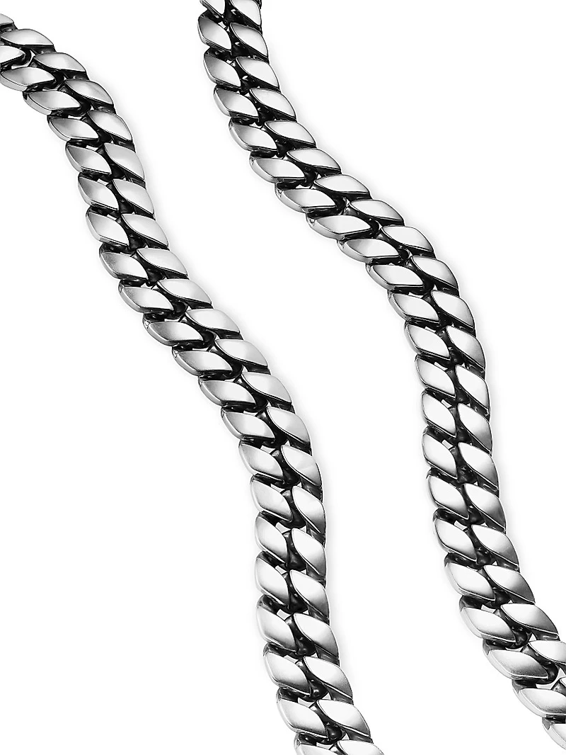 Curb Chain Necklace Sterling Silver, 18MM