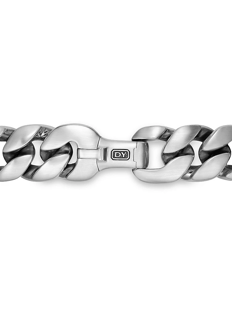 Curb Chain Necklace Sterling Silver, 18MM