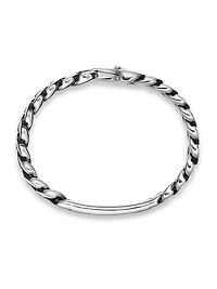 Curb Chain ID Bracelet Sterling Silver