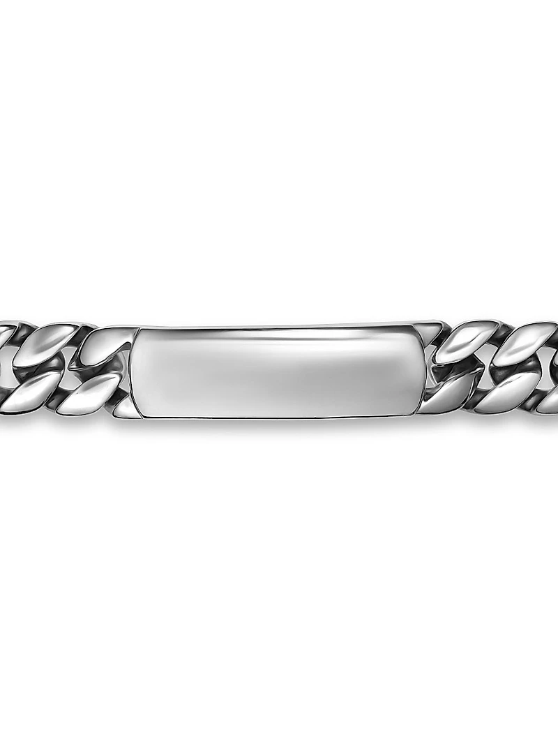 Curb Chain ID Bracelet Sterling Silver