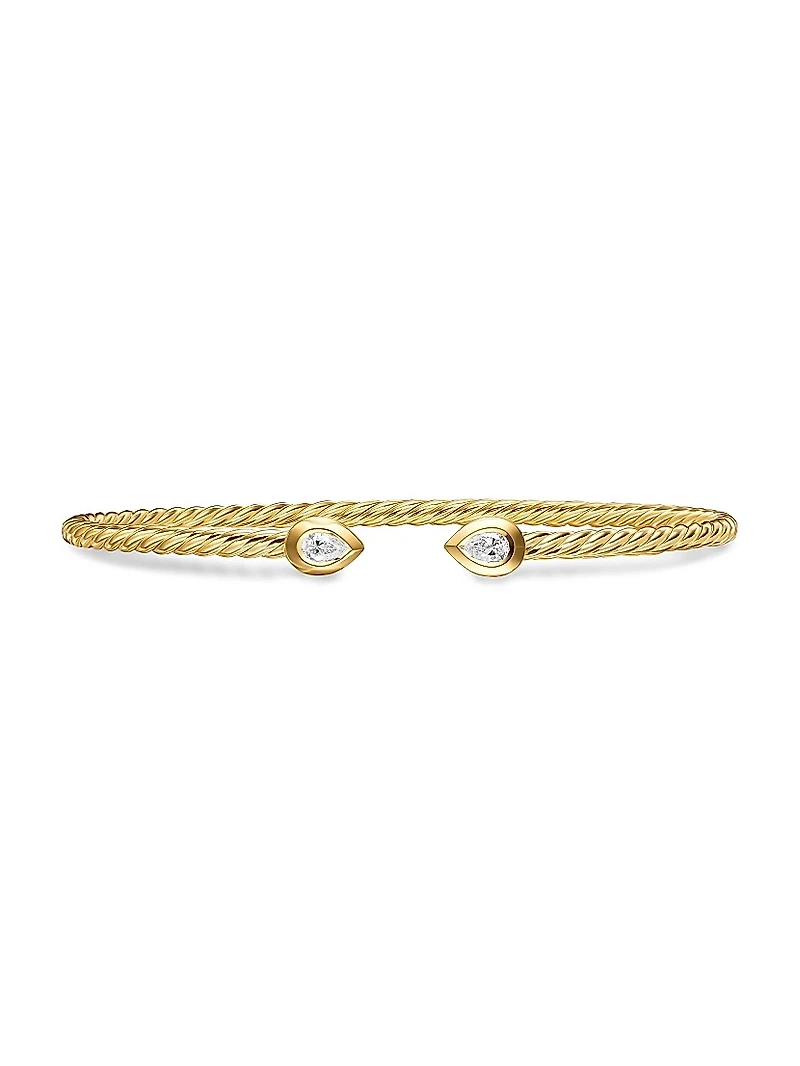 Modern Renaissance Pear Cablespira Bracelet 18K Yellow Gold