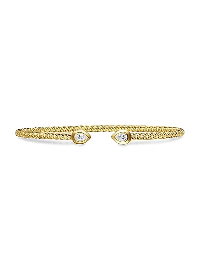 Modern Renaissance Pear Cablespira Bracelet 18K Yellow Gold