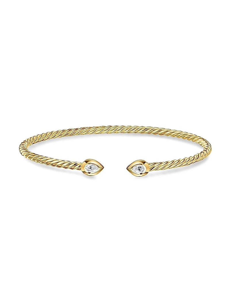 Modern Renaissance Pear Cablespira Bracelet 18K Yellow Gold