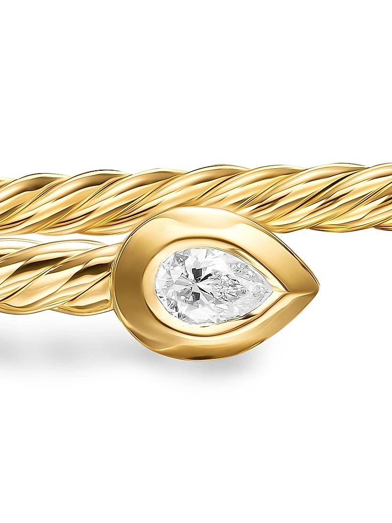 Modern Renaissance Pear Cablespira Bracelet 18K Yellow Gold