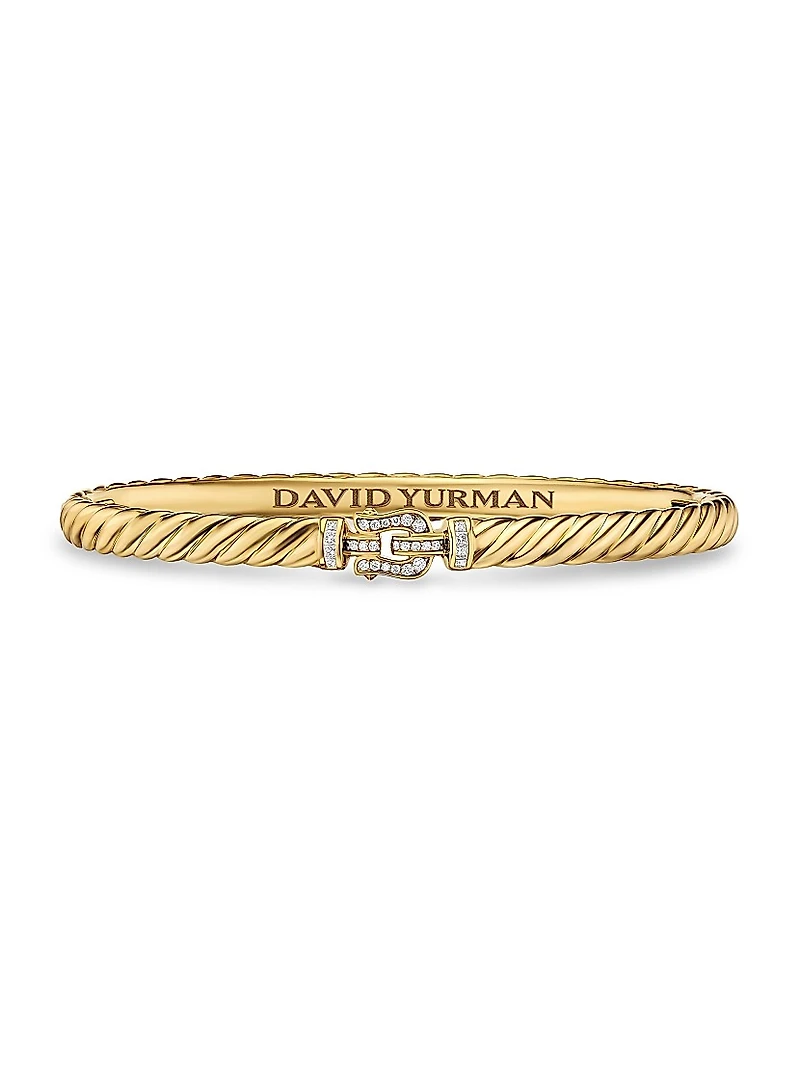 Sculpted Cable Buckle Bracelet 18K Yellow Gold