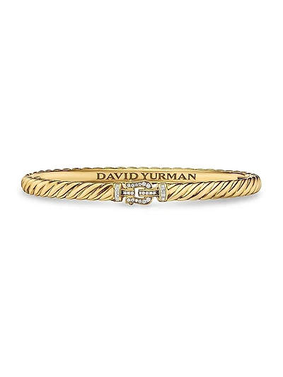 Sculpted Cable Buckle Bracelet 18K Yellow Gold