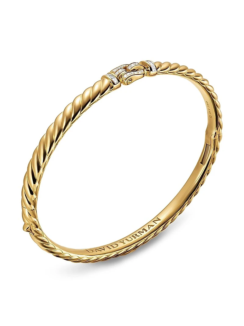Sculpted Cable Buckle Bracelet 18K Yellow Gold