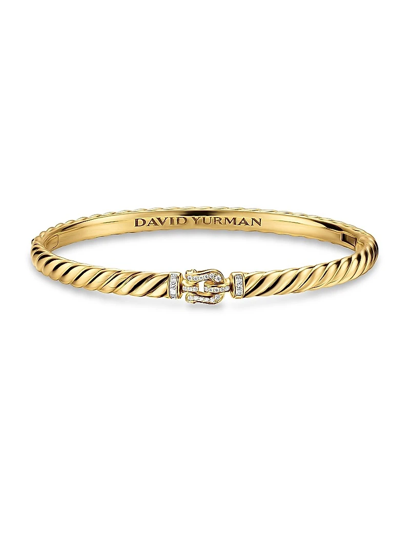 Sculpted Cable Buckle Bracelet 18K Yellow Gold