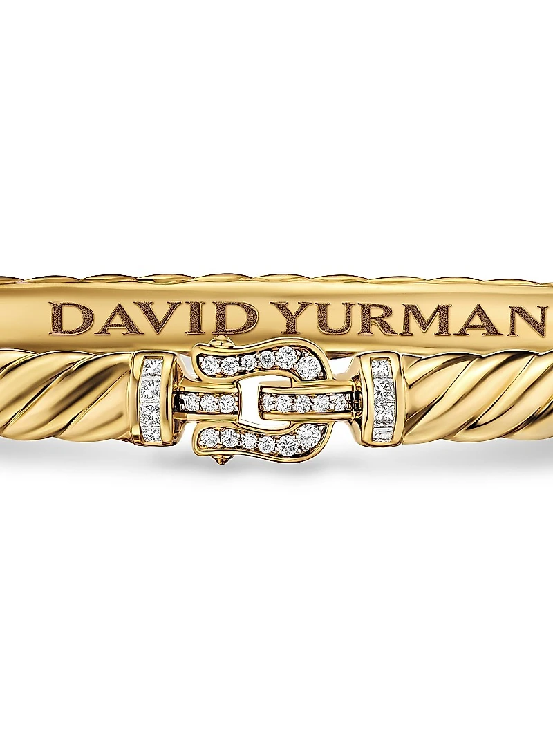 Sculpted Cable Buckle Bracelet 18K Yellow Gold