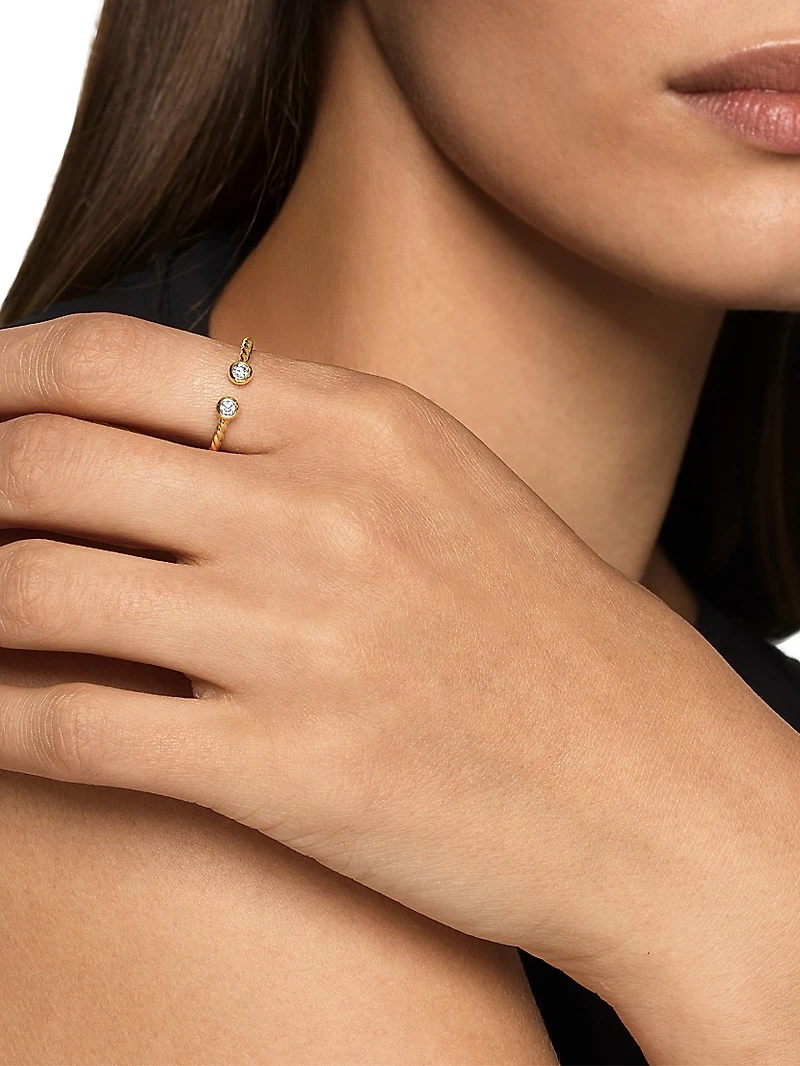 Petite Modern Renaissance Open Round Ring 18K Yellow Gold