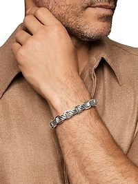 Sculpted Cable Link Bracelet Sterling Silver, 12MM