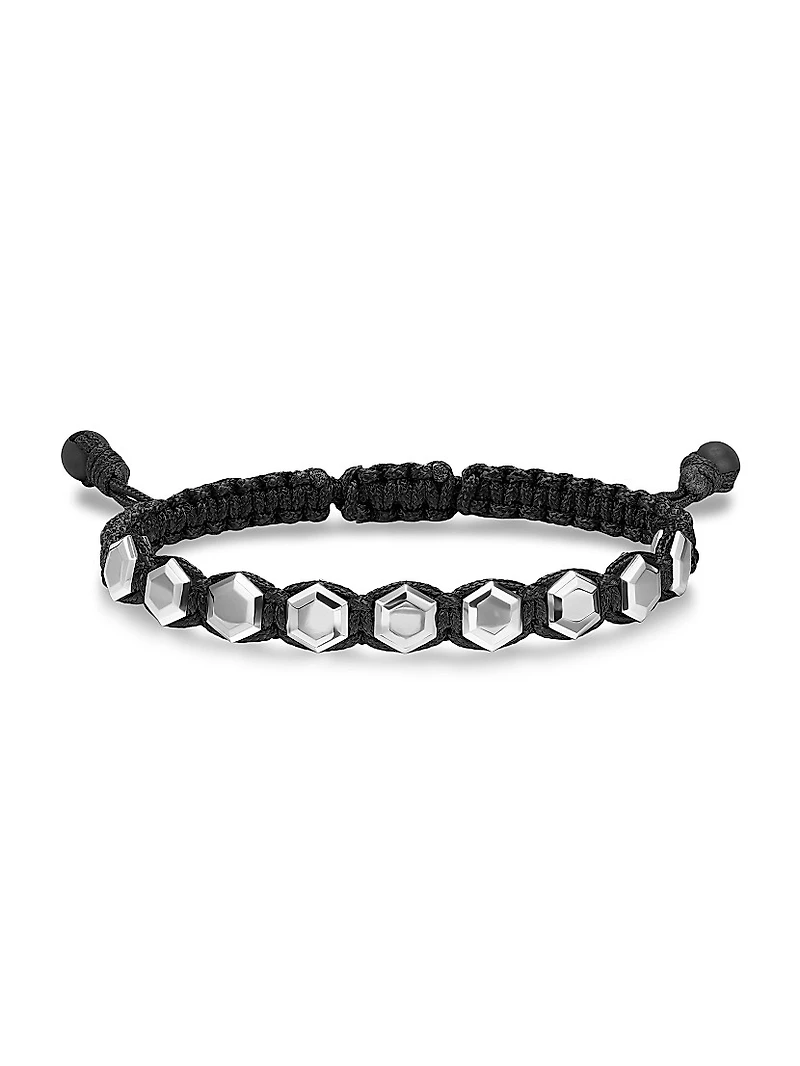 Faceted Woven Bracelet Sterling Silver