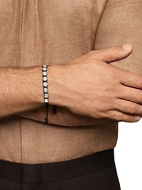 Faceted Woven Bracelet Sterling Silver