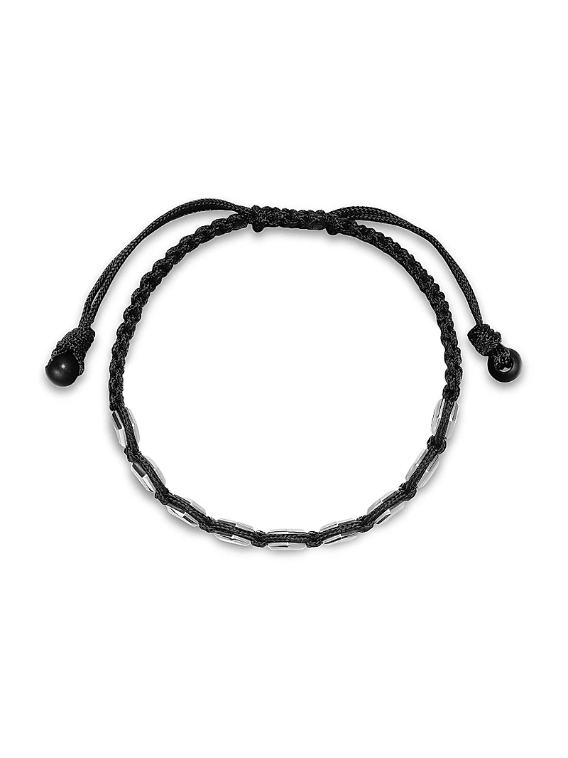 Faceted Woven Bracelet Sterling Silver