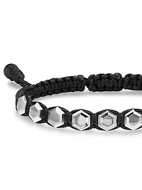 Faceted Woven Bracelet Sterling Silver