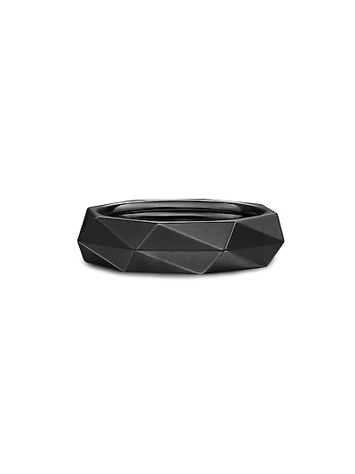 Faceted Band Ring Black Titanium