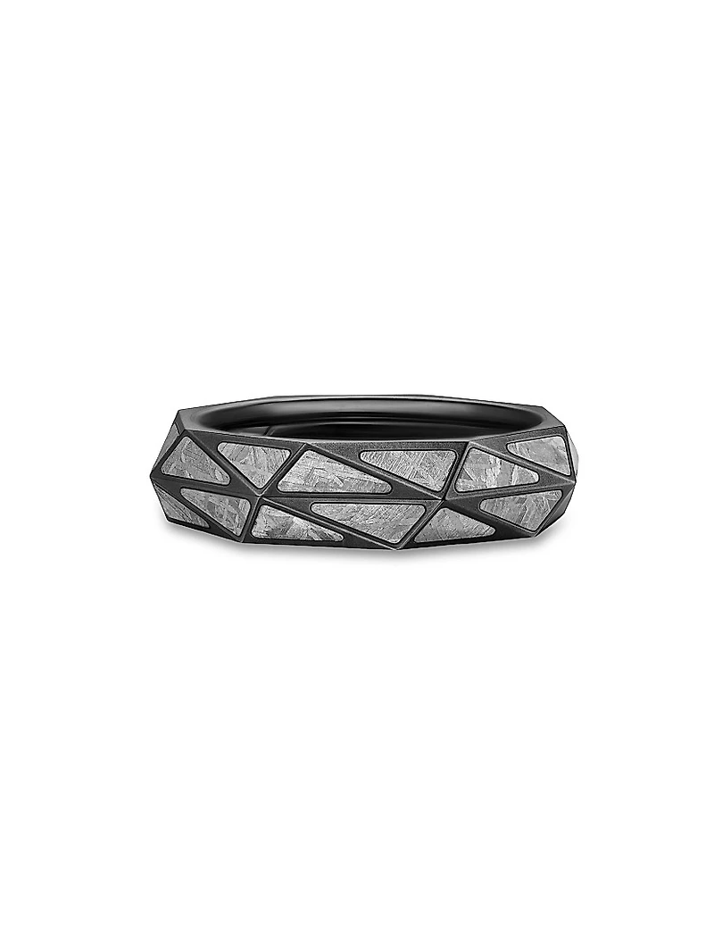 Faceted Band Ring Black Titanium
