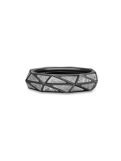 Faceted Band Ring Black Titanium