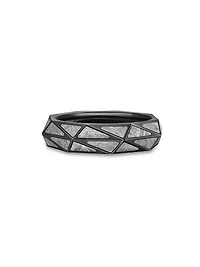 Faceted Band Ring Black Titanium