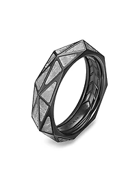 Faceted Band Ring Black Titanium