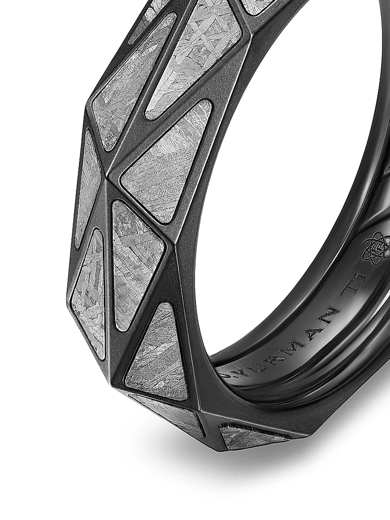 Faceted Band Ring Black Titanium