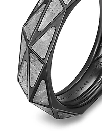 Faceted Band Ring Black Titanium