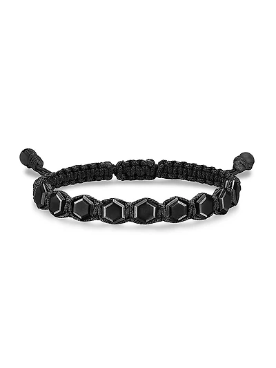 Faceted Woven Bracelet Black Titanium