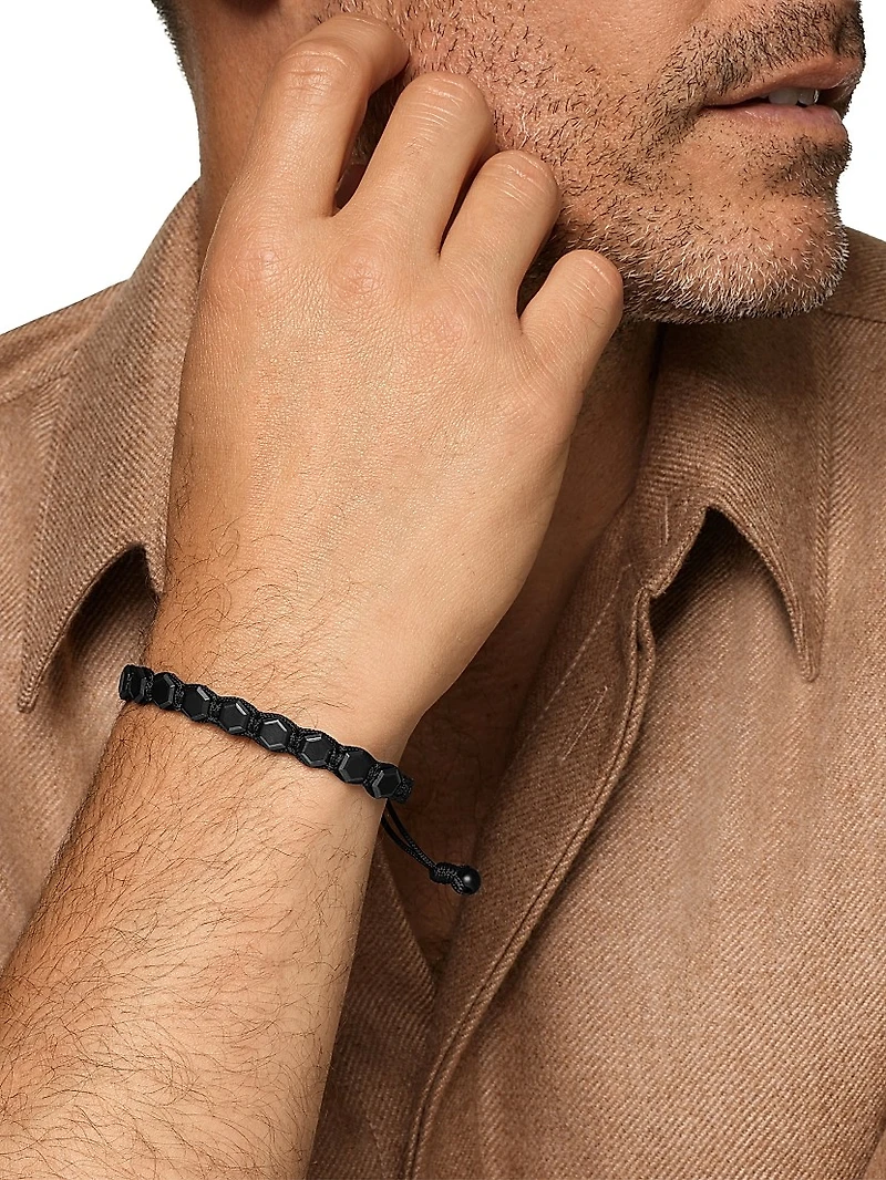 Faceted Woven Bracelet Black Titanium