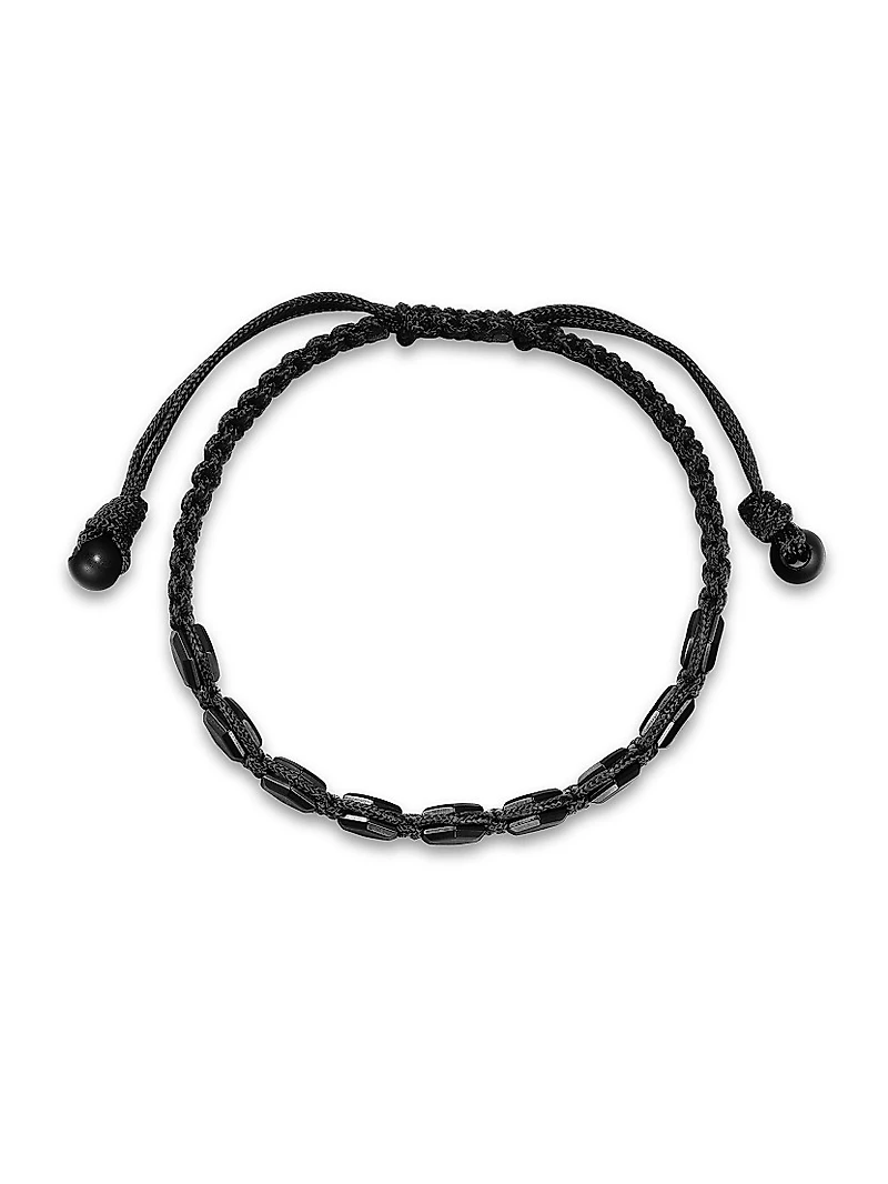 Faceted Woven Bracelet Black Titanium