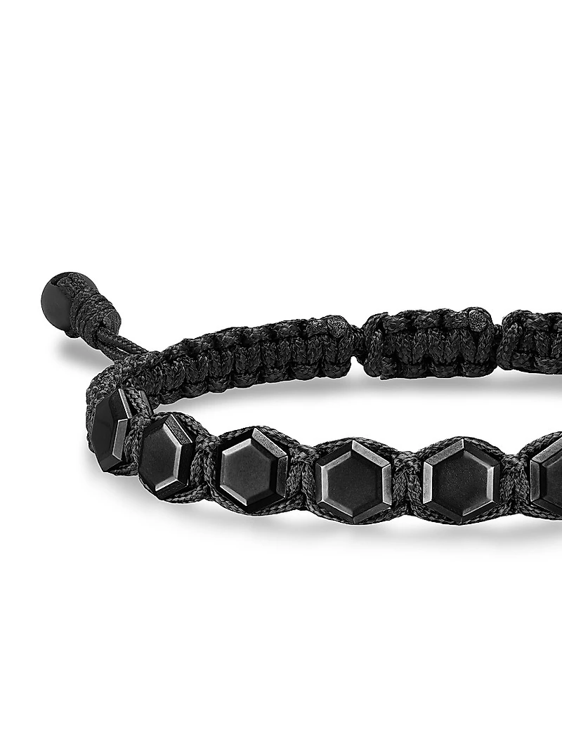 Faceted Woven Bracelet Black Titanium