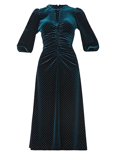 knee length dresses for ladies Kate Long Sleeve Velvet Midi Dress