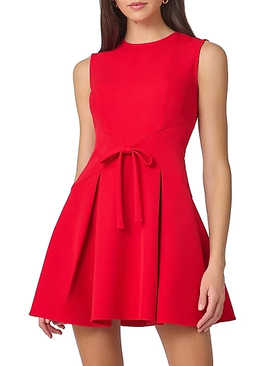 knee length dresses for ladies Sau Lee Devon Mini Dress, Black Multi main image 1