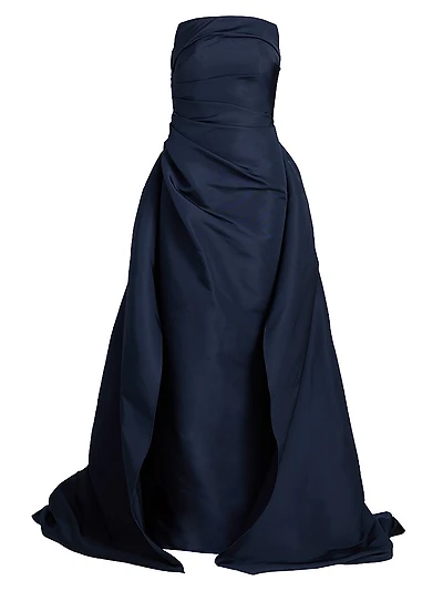 Draped Faille Strapless Ballgown