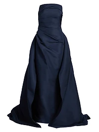Draped Faille Strapless Ballgown