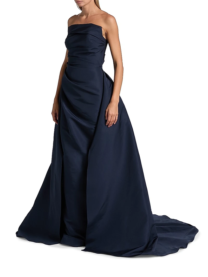 Draped Faille Strapless Ballgown