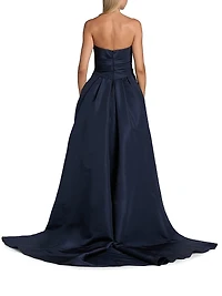 Draped Faille Strapless Ballgown