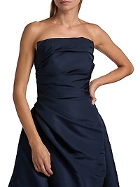 Draped Faille Strapless Ballgown
